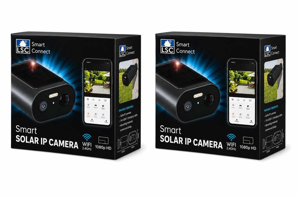2 x Kamera Solarna Wi-Fi LSC Smart Connect 1080P IP65 + Aplikacja