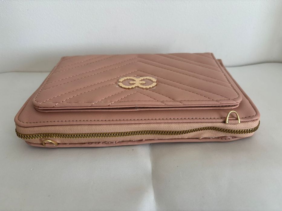 Carteira rosa tiracolo