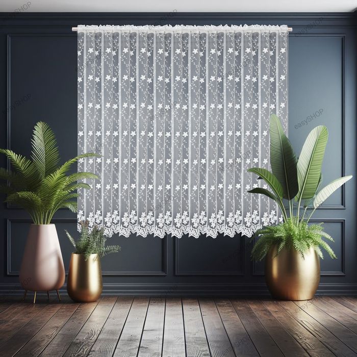 Firana 180x400 z markizety w kwiaty