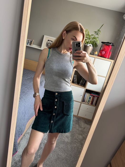 Ciemnozielona spódnica Pull&Bear
