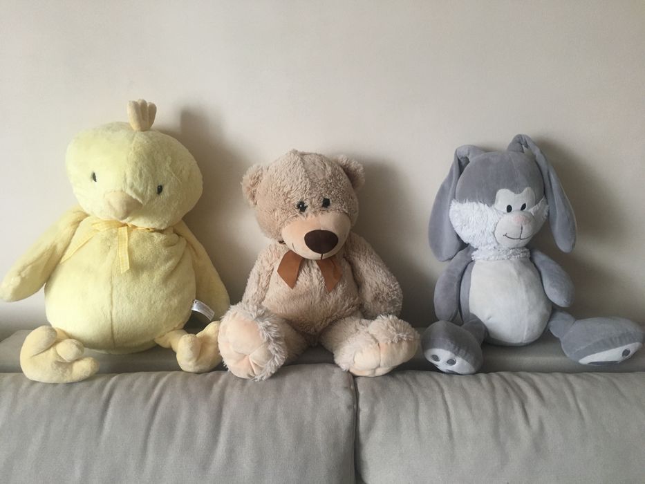 Pluszaki: kurczak, miś, zając