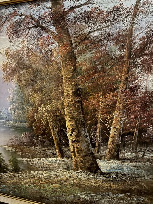 Quadro paisagem com moldura