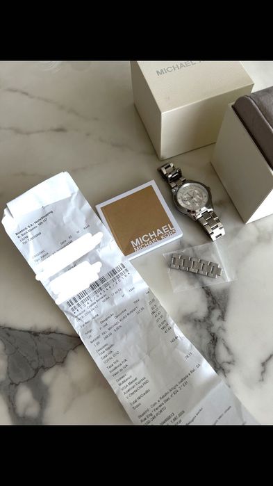 Relógio Watch Michael kors Runway silver prateado caixa elos fatura