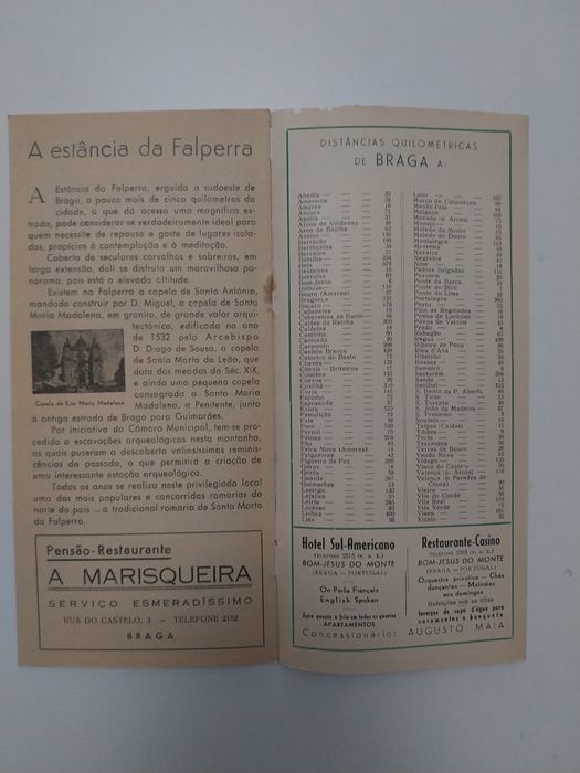 Braga - Roteiro Turístico 1954/55