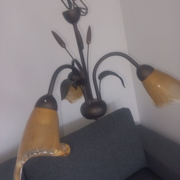 Żyrandol 3 ramienny mosiężny bdb