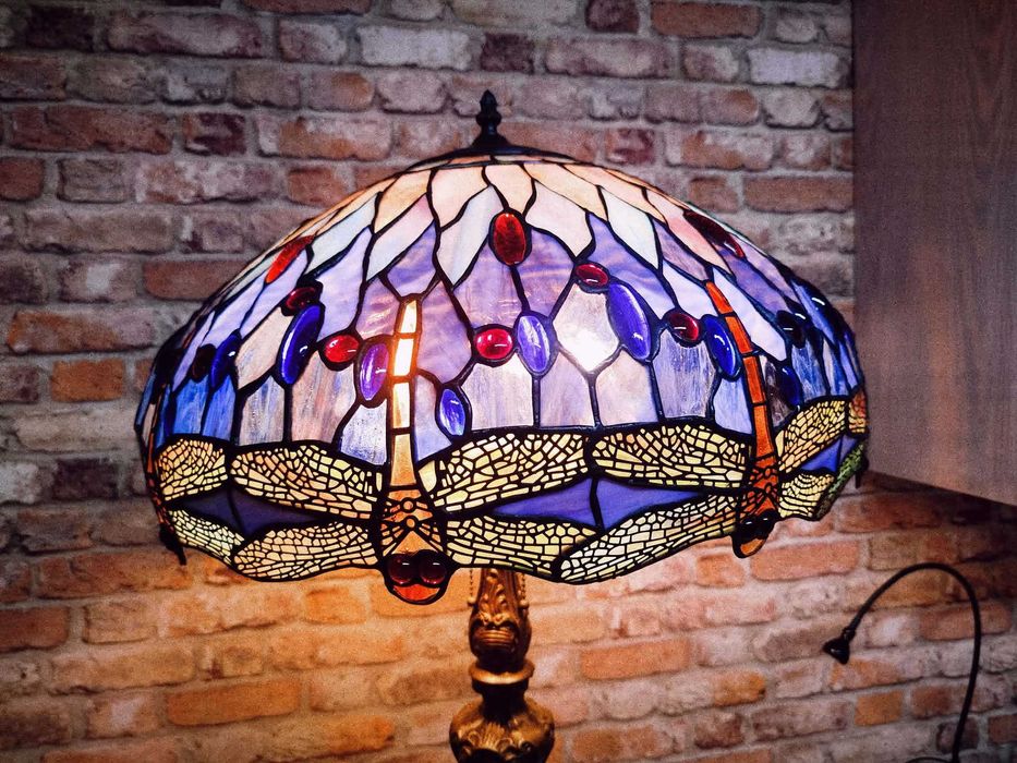 witrażowa lampa Tiffany wys. 86 cm- WAŻKI