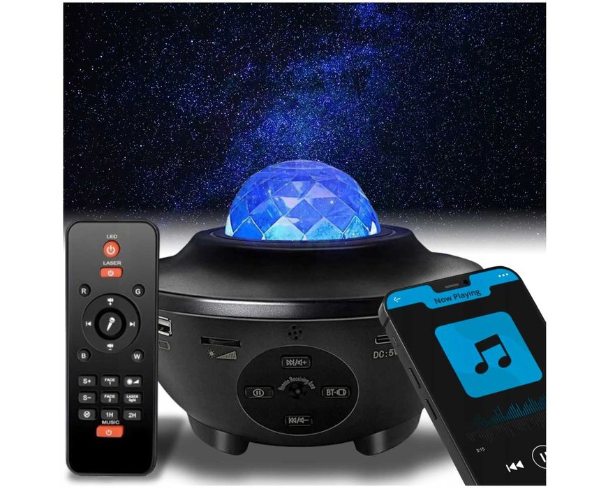 Projektor Gwiazd dla Dzieci Rzutnik Kosmosu Głośnik Bluetooth + Pilot