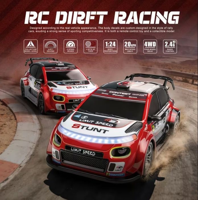 Carro de drift 2.4ghz com luzes, plilhas e frete grátis