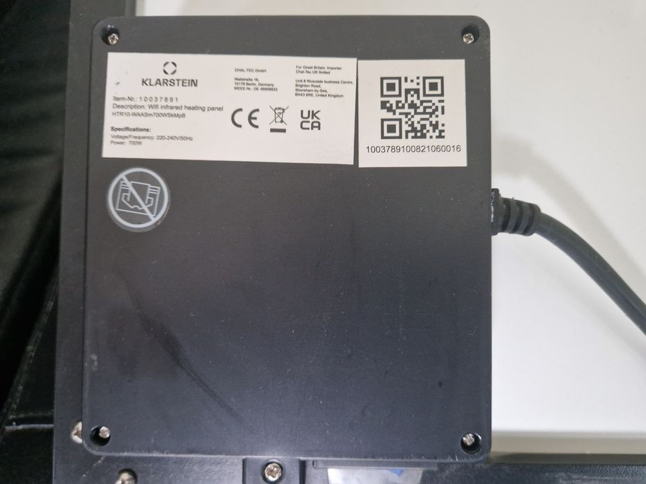 Panel grzewczy na podczerwień Kosmos KLARSTEIN grzejnik promiennik 700W