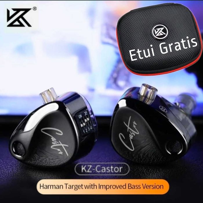 KZ Castor Improved Bass Version Black Etui Gratis