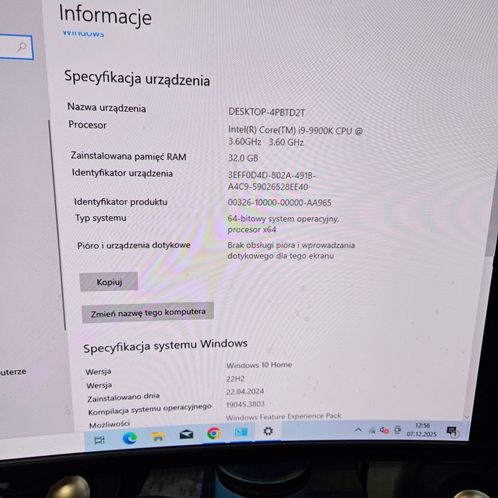 Komputer gamingowy i9-9900K RTX-2060, 32GB RAM, 2TBHDD 1TBSSD
