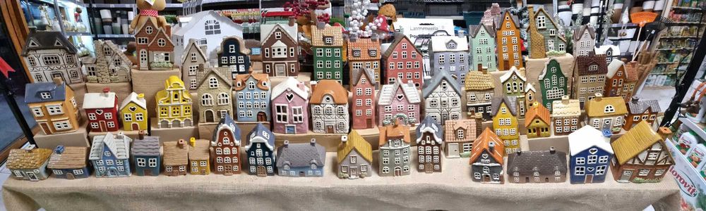 Domek ceramiczny - lampion na tealight lub LED (943347)