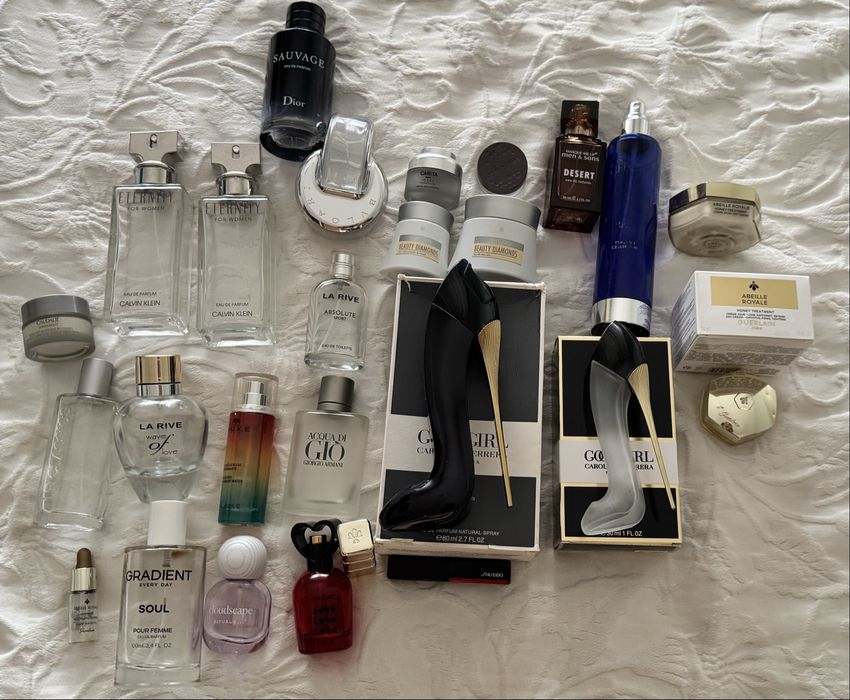 Lote de Frascos de creme e Perfume Vazios Originais - Coleção e Decoração