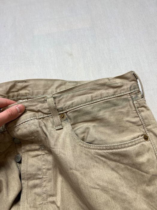 Spodnie Levis 501 cream y2k logo