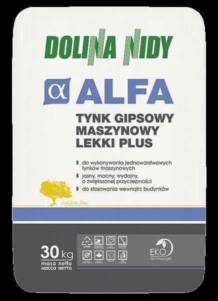 Tynk Alfa Dolina Nidy gipsowy, cement-wap., obrzutka,grunty,narożniki