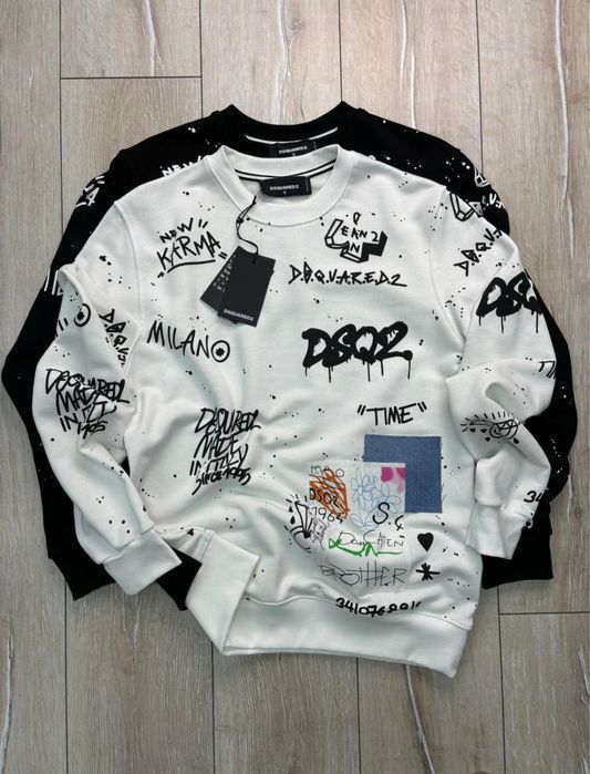 DIESEL свитшот мужской брендовый оригинал батник реглан кофта белый