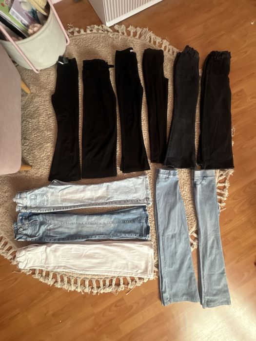 Spodnie dziewczece 14 par , rozmiar 134