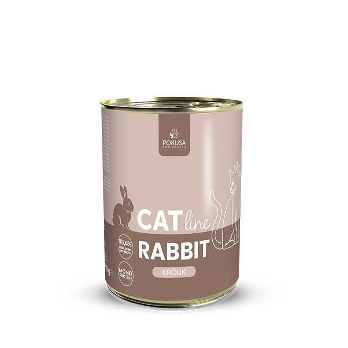 Pokusa CatLine Adult Królik - karma mokra - zestaw 6x400 g