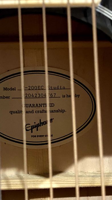 Guitarra Esquerdina Epiphone JC-200BC Studio - Vintage Sunburst