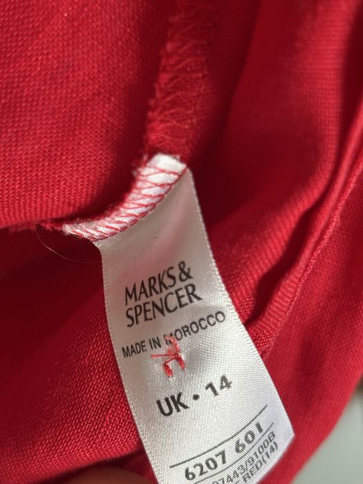 Czerwona lniana koszula Marks & Spencer 40/42