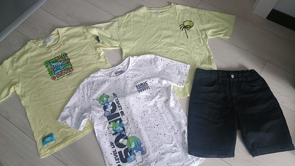 Zara t-shirty i spodenki r. 152/158