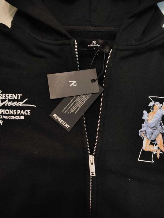 Represent HERMES ZIP-HOODIE Black