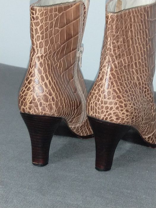 Gabriela Castro Botki Damskie Roz 40 Wkł.25,5 cm Skóra Naturalna