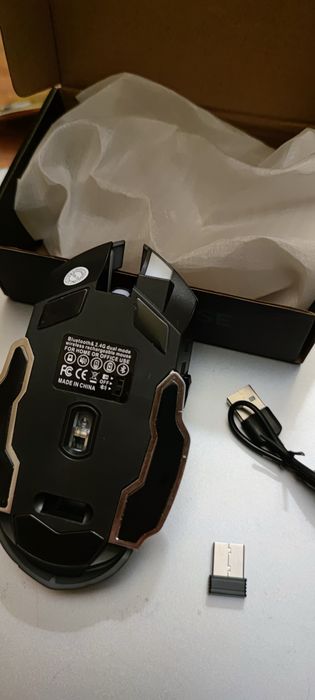 Акумуляторна мишка (WIFi+Bluetooth, 3200 dpi).  6+1 key. З підсвіткою
