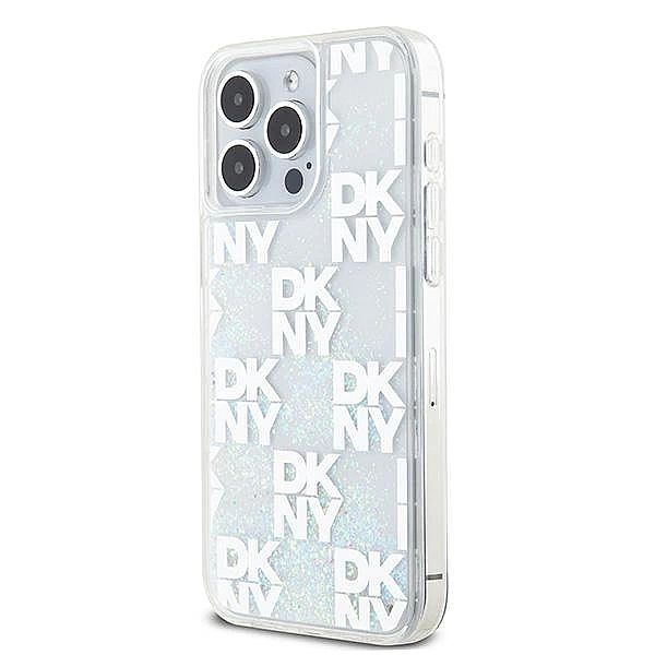 Etui DKNY Liquid Glitter Multilogo na iPhone 15 Pro Max - białe