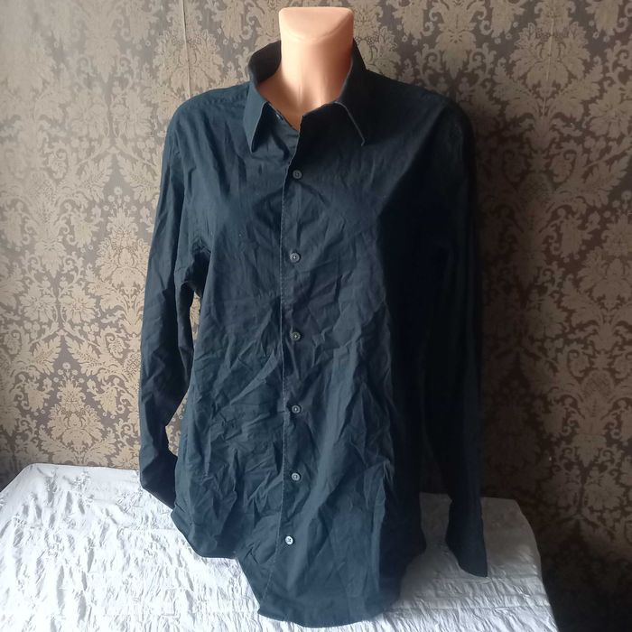 czarna gładka koszula L