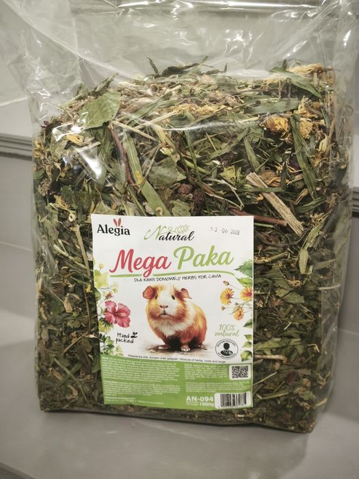 Mega paczka ziół 1000g dla świnki morskiej, mieszanka ziołowa Alegia Mega Paka