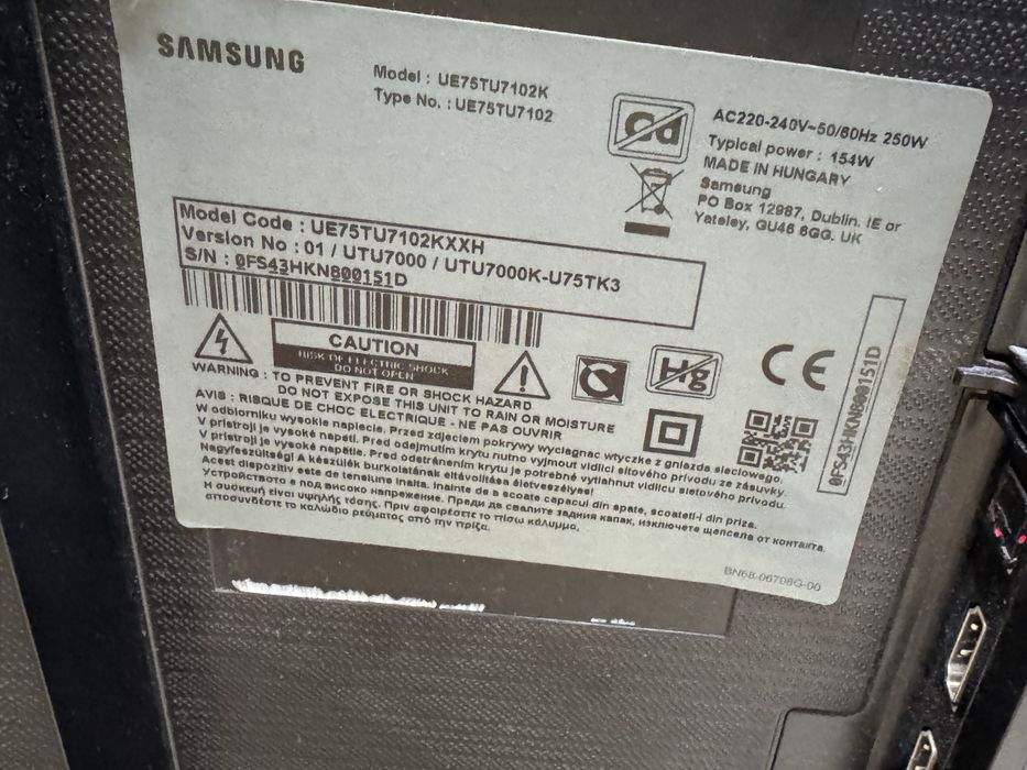 Telewizor Samsung 75 cali Crystal UHD 4k