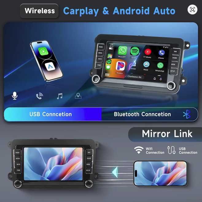 Radio Android para VW Passat, Golf MK5 e MK6, Jetta, Polo, Touran