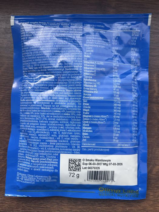 OLIMP NUTRAMIL COMPLEX PROTEIN O smaku waniliowym 6 sasz.