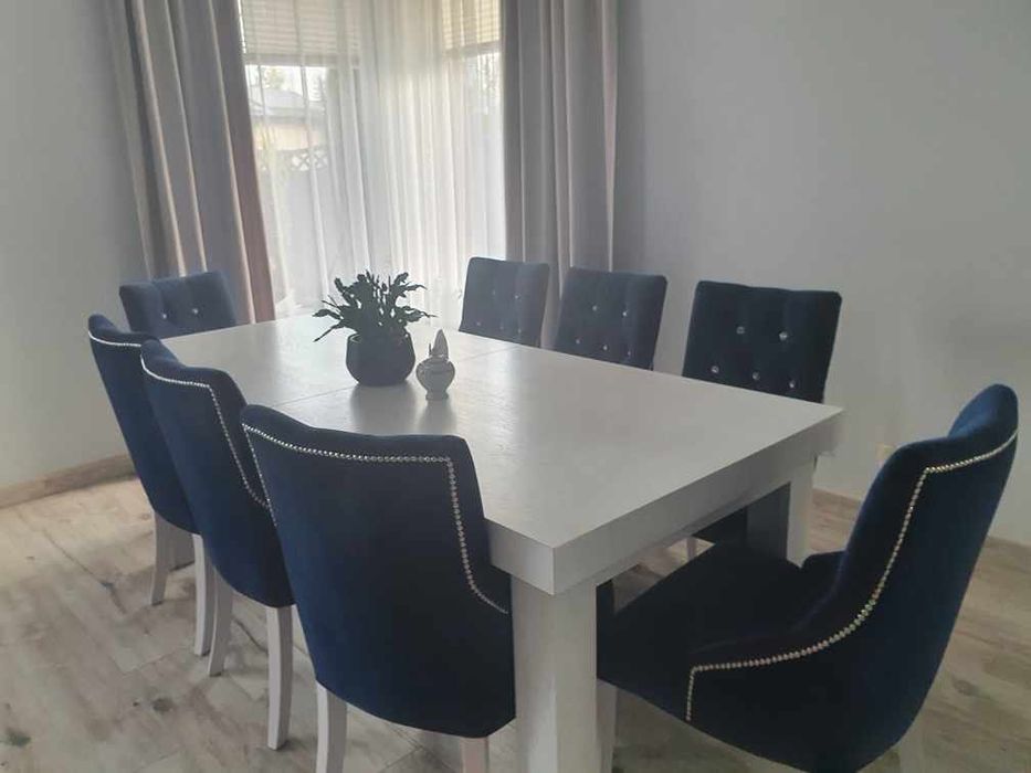 Krzesło tapicerowane granatowe Polska produkcja - 10 sztuk