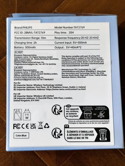 Auriculares Philips sem fios Open Wireless (Novos)