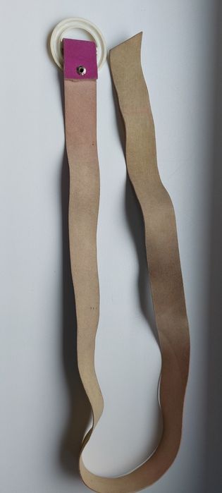 Tęczowy pasek do spodni 90 cm zamsz