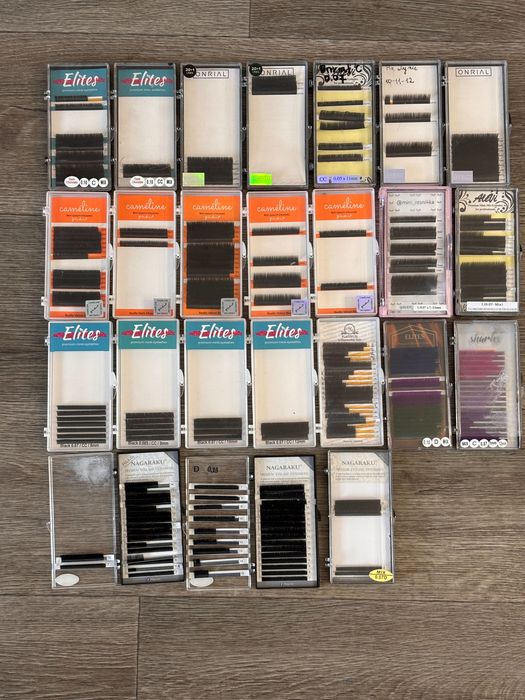 Ресницы для наращивания,пинцеты, микробраши, гигрометр, щеточки в тубе