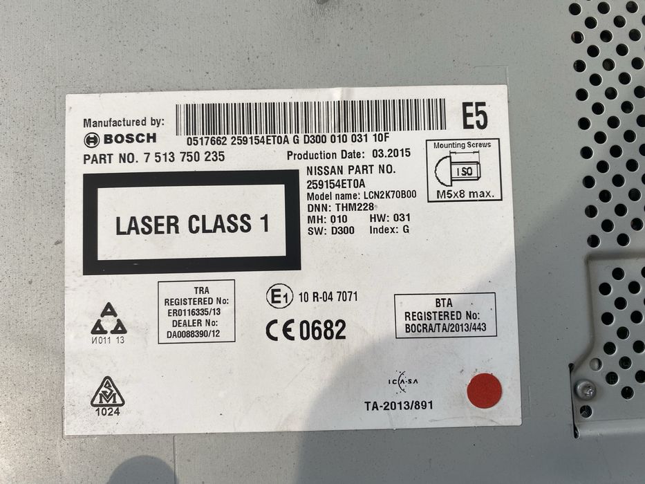 Auto radio original Nissan Xtrail 2015