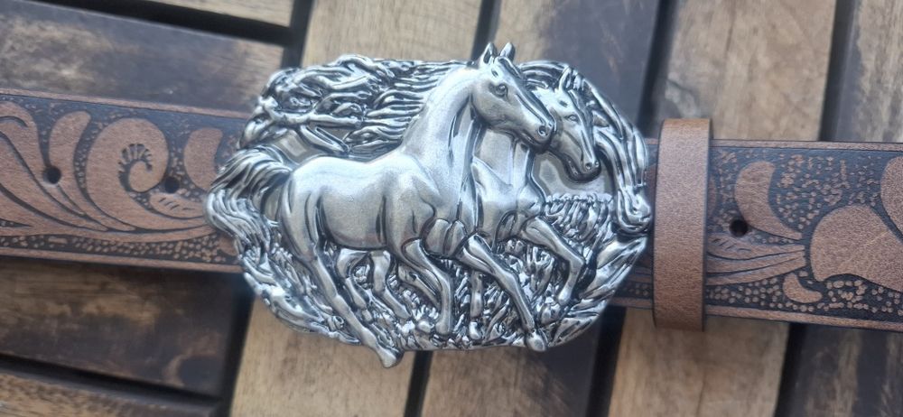 Pasek skórzany western dziki zachód unisex