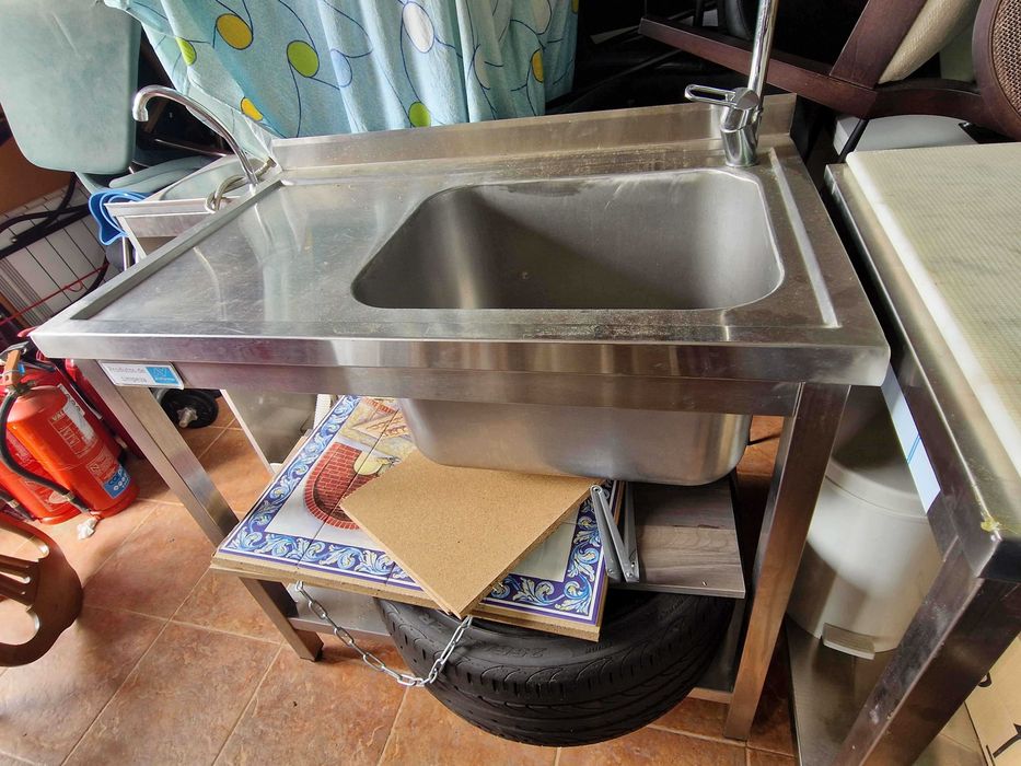Bancada inox com pio