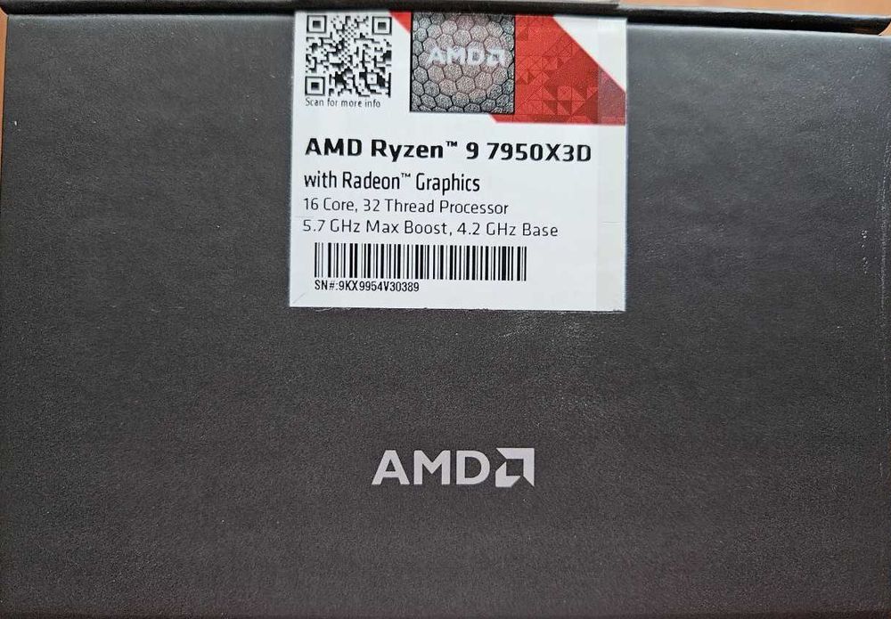 AMD Ryzen 9 7950X3D (AM5), Ідеальний стан, повний комплект