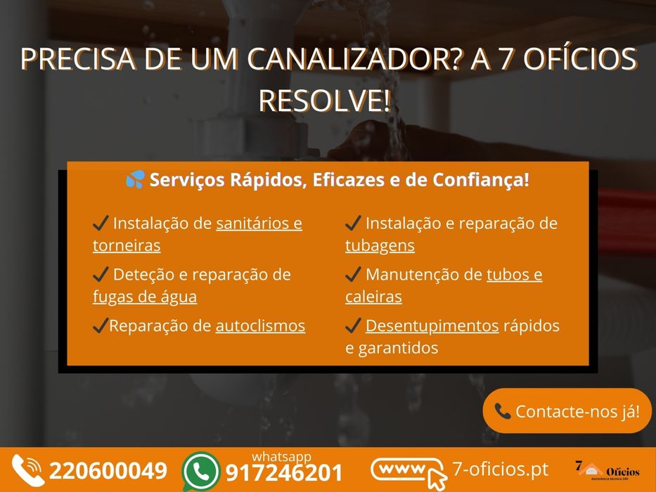 Fugas de Água? Confie na 7 Ofícios para resolver