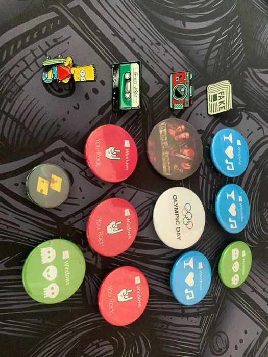 Колекційні піни та значки Windows, Simpsons, Pirates, ретро