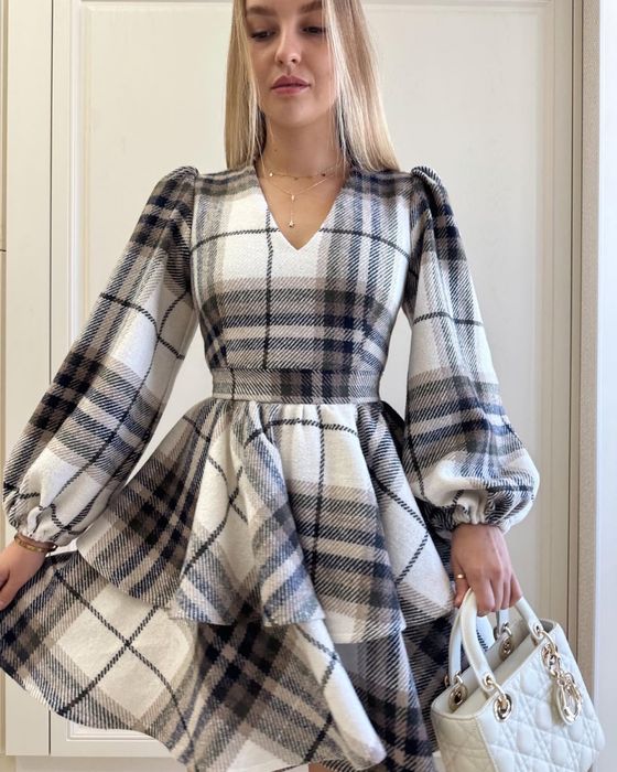 Сукня queen and be в клітинку тепла М Л M L