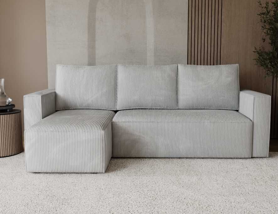 Narożnik kanapa NOYO 230 cm funkcja spania rogówka pojemnik bonel