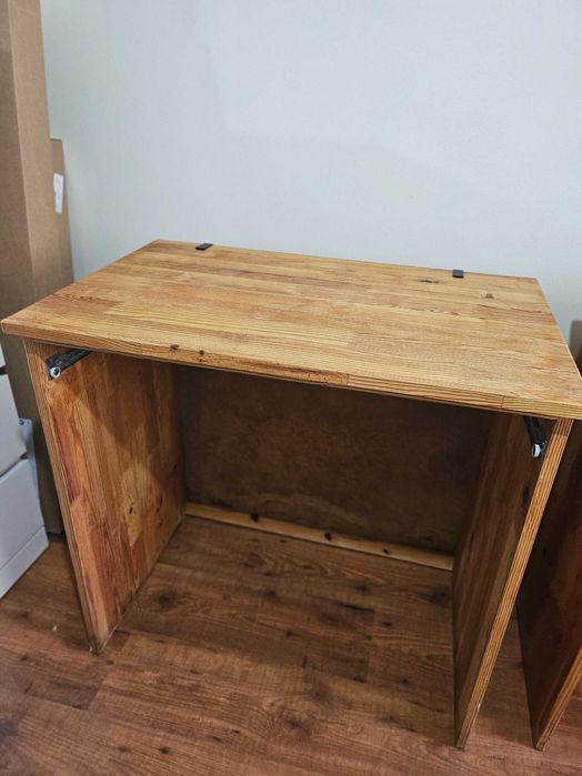 Secretária em Pinho Compacta com Trilho Deslizante - Almada