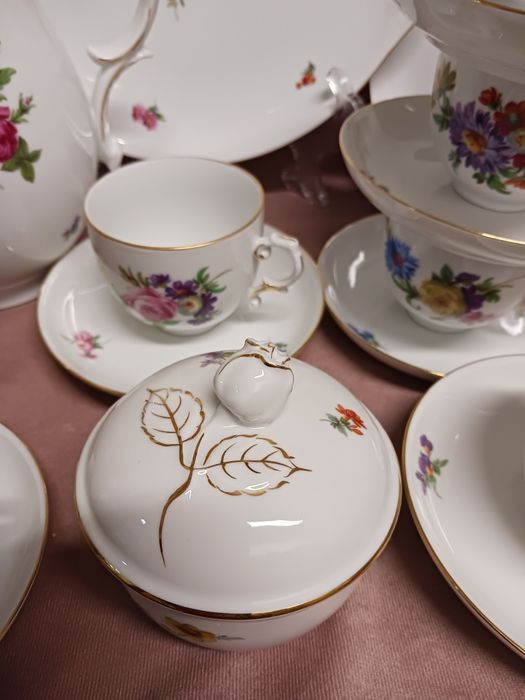 12 osob Furstenberg serwis kawowo-sniadaniowy kwiaty