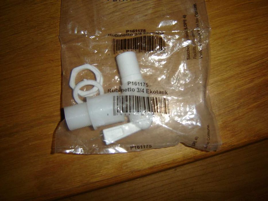 Kranik z zaworem 3/4 do beczki na wodę, nowy -tanio!