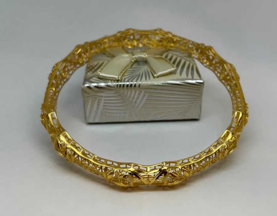 Śliczna złota bransoletka / KOŁO / 10,24g p585 22cm /STERNA złoto